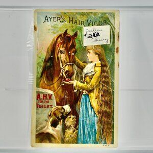 Ayer's Hair Vigor Antique Victorian Trading Trade Card AS IS
